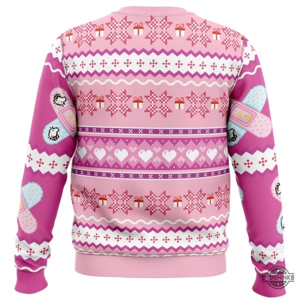 hello kitty ugly christmas sweater hello christmas all over printed christmas artificial wool sweatshirt gift for sanrio the melody lovers laughinks 1 1