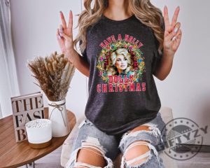 Holly Dolly Christmas Shirt Dolly Parton Tshirt Country Music Hoodie Western Christmas Sweatshirt Gift For Her Cute Christmas Shirt giftyzy 4 1