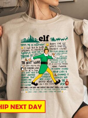 Buddy Elf Christmas Sweatshirt Vintage Elf Christmas Movie Sweatshirt Christmas Hoodie Classic Christmas Movie Christmas Family Shirt Hoodie Sweatshirt Unique revetee 3