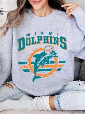 Miami Football Sweatshirt Dolphin Hoodie Vintage Style Miami Football Sweatshirt Retro Miami Dolphins Sweatshirt Miami Dolphins Gift Hoodie Sweatshirt Unique revetee 2