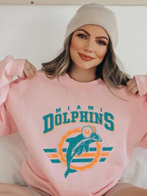 Miami Football Sweatshirt Dolphin Hoodie Vintage Style Miami Football Sweatshirt Retro Miami Dolphins Sweatshirt Miami Dolphins Gift Hoodie Sweatshirt Unique revetee 5