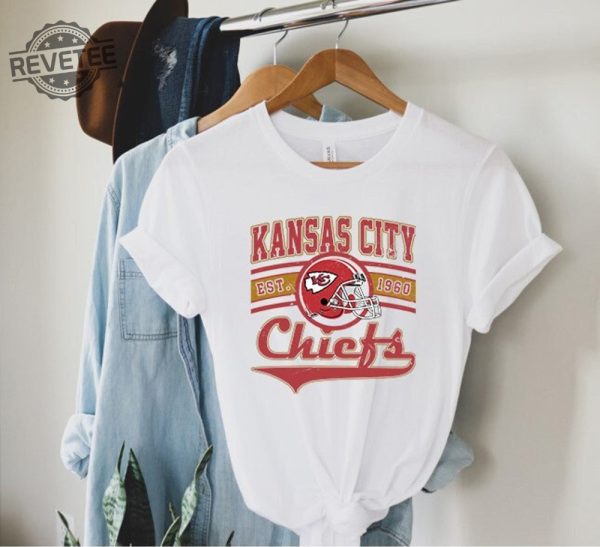 Kansas City Chiefs Shirt Football Shirts Football Team Shirt Football Crewneck Travis Kelce Shirt Kansas City Shirt Retro Football Hoodie Sweatshirt Unique revetee 1