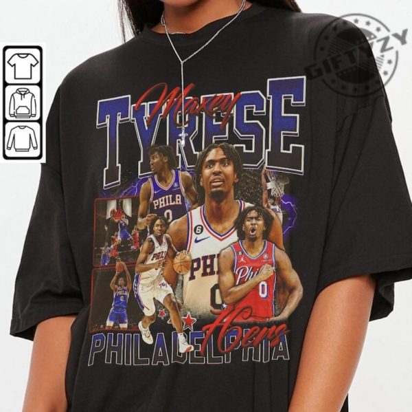 Tyrese Maxey Philadelphia Basketball Shirt Basketball Sweatshirt Christmas Gift Unisex Tshirt Basketball 90S Hoodie Vintage Fan Gift giftyzy 1