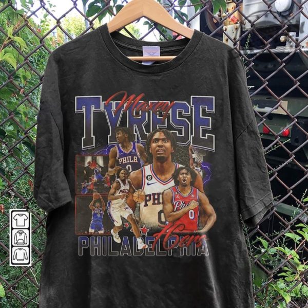 Tyrese Maxey Philadelphia Basketball Shirt Basketball Sweatshirt Christmas Gift Unisex Tshirt Basketball 90S Hoodie Vintage Fan Gift giftyzy 5