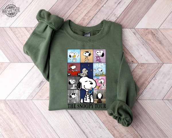 Swift Eras Tour Snoopy Sweatshirt Snoopy Dog Sweater Swiftie Eras Crewneck Lover Midnights Folklore T Shirt The Snoopy Tour Shirt Unique revetee 1