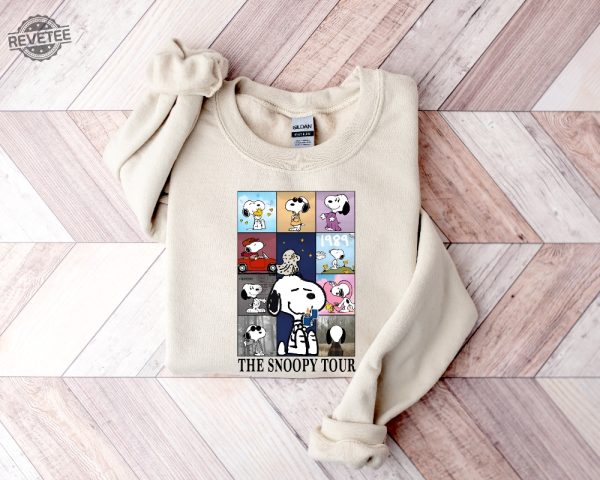 Swift Eras Tour Snoopy Sweatshirt Snoopy Dog Sweater Swiftie Eras Crewneck Lover Midnights Folklore T Shirt The Snoopy Tour Shirt Unique revetee 4