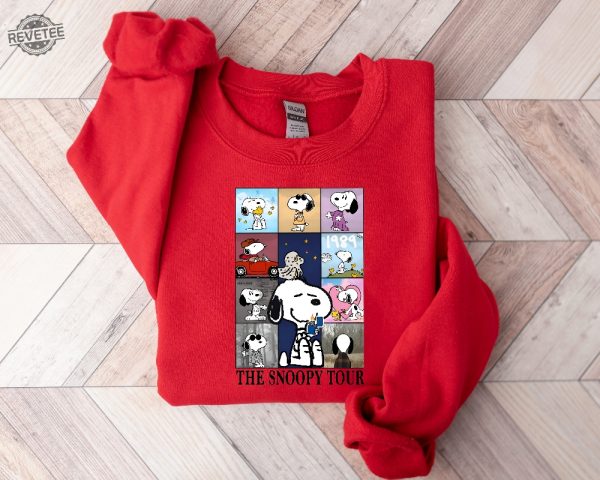 Swift Eras Tour Snoopy Sweatshirt Snoopy Dog Sweater Swiftie Eras Crewneck Lover Midnights Folklore T Shirt The Snoopy Tour Shirt Unique revetee 5