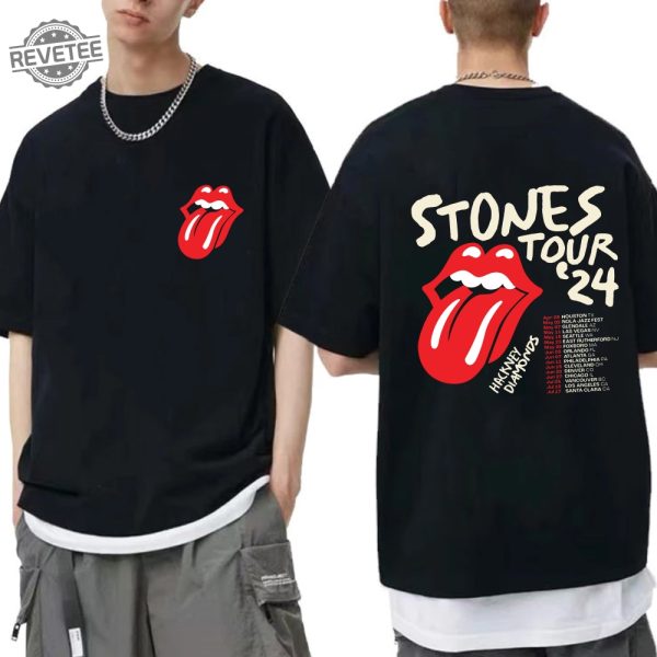 Rolling Stones 2024 Hackney Diamonds Tour Shirt Rolling Stones Band Fan Shirt Rolling Stones 2024 Tour Shirt Hackney Diamonds Tour Shirt Unique revetee 1