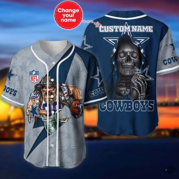 dallas cowboys the reaper custom name baseball jersey shirt mens womens all over printed football shirts nflgame day gift for fans laughinks 1 1