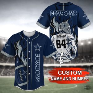 dallas cowboys baseball jersey shirt with custom name mens womens all over printed football shirts nfl sport uniform game day gift for fans laughinks 1 1