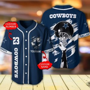 dallas cowboys baseball jersey name and number personalized mens womens all over printed football shirts nfl game day gift for fans laughinks 1 1