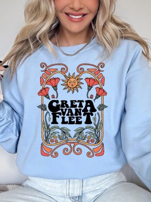 Greta Van Fleet Band Sweatshirt Greta Van Fleet Shirt Floral Retro Greta Van Fleet Music Shirt Funny Sweatshirt Unique revetee 4