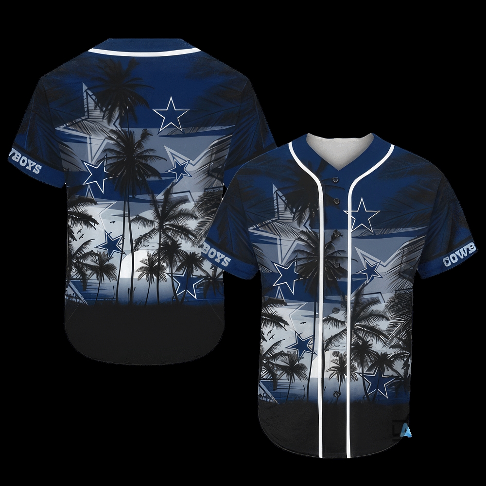 Dallas Cowboys Palm Tree Baseball Jersey Shirt Mens Womens All Over Printed Football Shirts Nfl Sport Uniform Game Day Gift For Fans