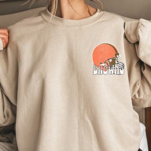 Cleveland Crewneck Sweatshirt Dawg Pound The Land Go Brownies Trendy Vintage Style Football Shirt For Game Day Browns Town Unique revetee 3