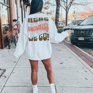 Cleveland Crewneck Sweatshirt Dawg Pound The Land Go Brownies Trendy Vintage Style Football Shirt For Game Day Browns Town Unique revetee 5
