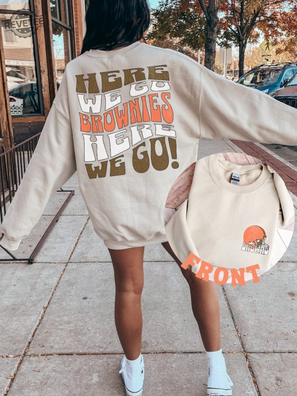 Cleveland Crewneck Sweatshirt Dawg Pound The Land Go Brownies Trendy Vintage Style Football Shirt For Game Day Browns Town Unique revetee 7