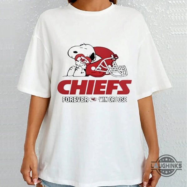snoopy kansas city chiefs shirt sweatshirt hoodie official nfl the peanuts movie forever win or lose cute kc chiefs crewneck shirts football gift for fans laughinks 1