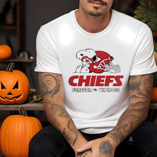 snoopy kansas city chiefs shirt sweatshirt hoodie official nfl the peanuts movie forever win or lose cute kc chiefs crewneck shirts football gift for fans laughinks 1 2