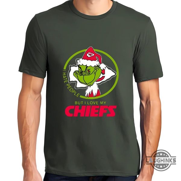 i hate people but i love my kansas city chiefs shirt christmas grinch santa tshirt sweatshirt hoodie mens womens kc chiefs crewneck shirts football gift for fans laughinks 1 1