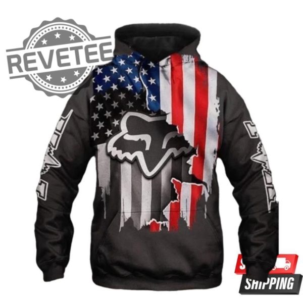 Fox Racing American Flag Layer 3D Hoodie T Shirt Sweatshirt Tanktop Unique revetee 1