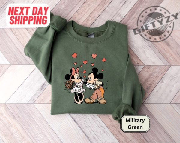 Disney Mickey Minnie Love Shirt Mickey And Minnie Valentines Tshirt Disneyland Love Hoodie Mickey Minnie Sweatshirt Kiss Love Shirt giftyzy 1