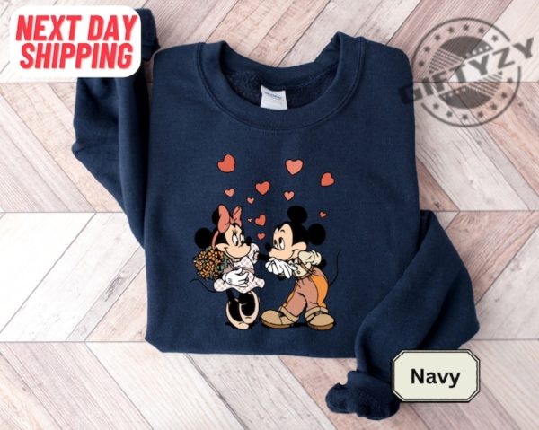 Disney Mickey Minnie Love Shirt Mickey And Minnie Valentines Tshirt Disneyland Love Hoodie Mickey Minnie Sweatshirt Kiss Love Shirt giftyzy 3