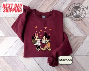 Disney Mickey Minnie Love Shirt Mickey And Minnie Valentines Tshirt Disneyland Love Hoodie Mickey Minnie Sweatshirt Kiss Love Shirt giftyzy 4