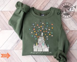 Happiest Place On Earth Shirt Magical Castle Sweatshirt Disneyland Balloons Tshirt Valentines Day Disney Hoodie Disney Family Trip Shirt giftyzy 3