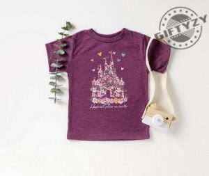 Disney Castle Floral Tshirt Vintage Disney Hoodie Happiest Place On Earth Sweatshirt Magic Kingdom Shirt giftyzy 3