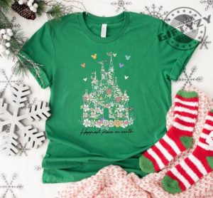 Disney Castle Floral Tshirt Vintage Disney Hoodie Happiest Place On Earth Sweatshirt Magic Kingdom Shirt giftyzy 4