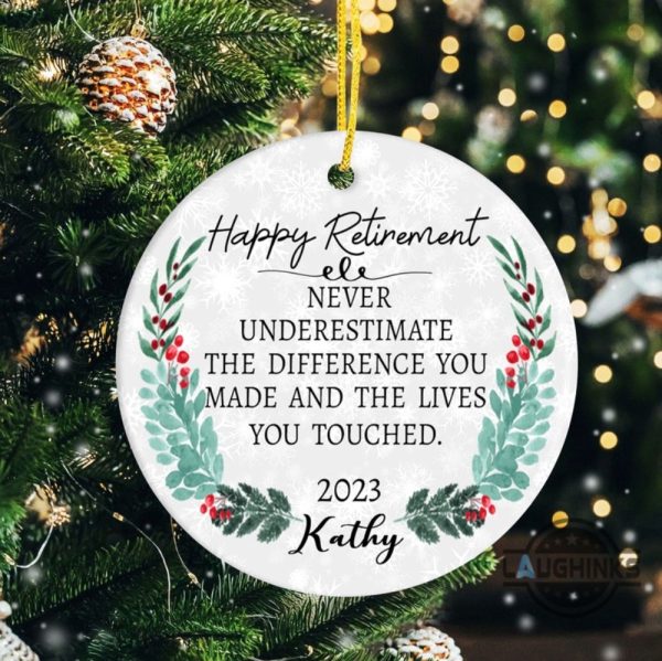 retirement ornament happy retirement christmas ornaments retiree boss xmas tree decor funny personalized gift for retired coworker grandparent laughinks 5