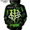 Black Green Fox Monster Energy Hoodie revetee 1