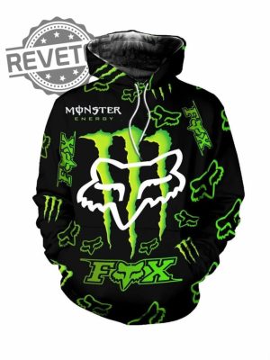 Black Green Fox Monster Energy Hoodie revetee 2