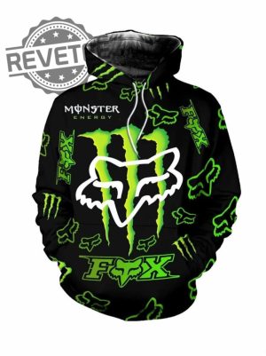 Black Green Fox Monster Energy Hoodie revetee 2