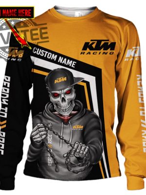 Ktm Skull Tshirt Sweatshirt Polo Hawaiian Hoodie 3D Apparel Full Printing Custom Name revetee 5