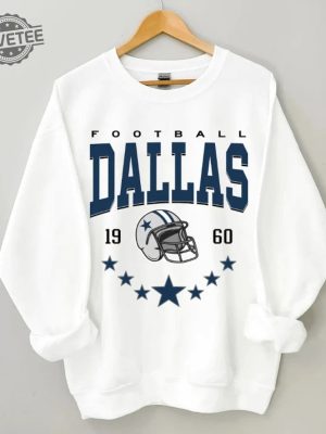 Vintage Style Dallas Football Sweatshirt Football Fan Gifts Dallas Football Crewneck America Football Sweatshirt Dallas Crewneck Unique revetee 2