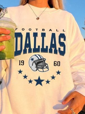 Vintage Style Dallas Football Sweatshirt Football Fan Gifts Dallas Football Crewneck America Football Sweatshirt Dallas Crewneck Unique revetee 4