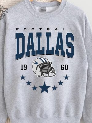 Vintage Style Dallas Football Sweatshirt Football Fan Gifts Dallas Football Crewneck America Football Sweatshirt Dallas Crewneck Unique revetee 5