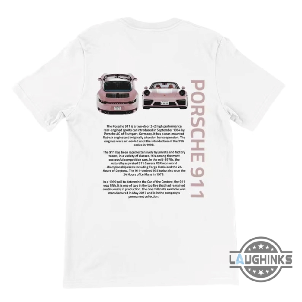 Pink Porsche 911 Hoodie Tshirt Sweatshirt Mens Womens Porsche 911 Premium Crewneck Graphic Tee Shirts Gift For Car Lovers Racers Drivers
