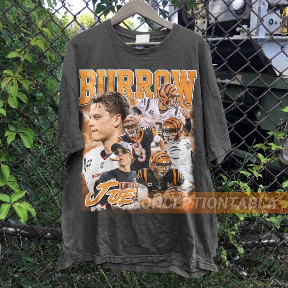 Limited Vintage Joe Burrow Shirt Football Sweatshirt Classic 90S Graphic Tshirt Unisex Vintage Bootleg Hoodie Nfl Shirt