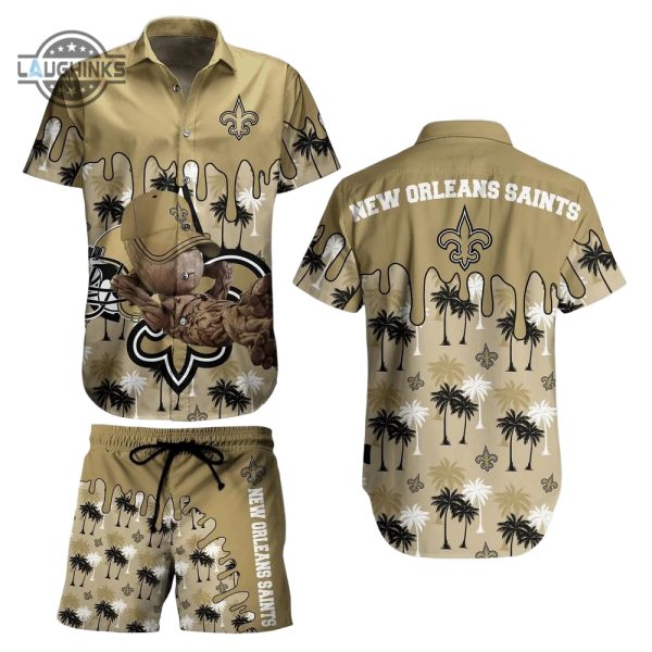 new orleans saints nfl hawaiian shirt groot graphic new summer perfect best gift ever marvel hugs sports football aloha shirt and shorts set laughinks 1