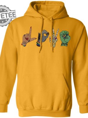 Halloween Monster Love Hand Sign Shirt Halloween Monster Love Hand Sign Hoodie Long Sleeve Shirt Sweatshirt Unique revetee 3