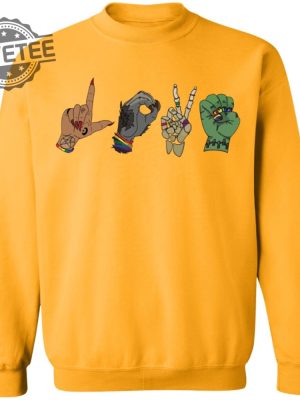 Halloween Monster Love Hand Sign Shirt Halloween Monster Love Hand Sign Hoodie Long Sleeve Shirt Sweatshirt Unique revetee 5