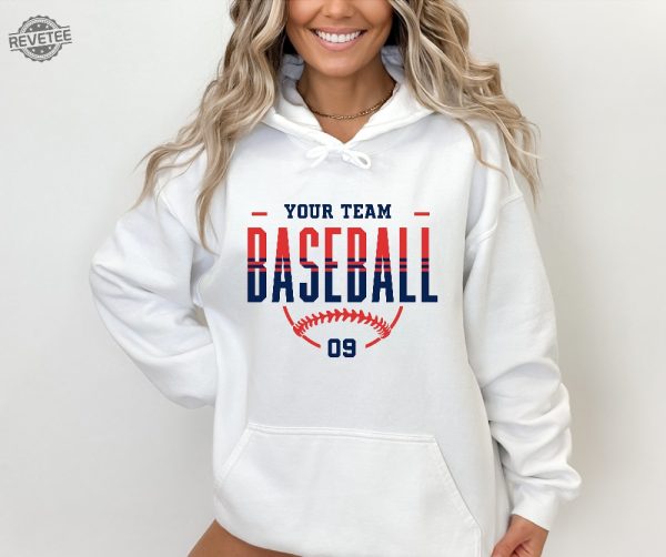 Custom Baseball Hoodie Personalized Baseball Sweatshirt Baseball Team Name Hoodie Baseball Sweatshirt Game Day Hoodie Baseball Hoodie Unique revetee 2