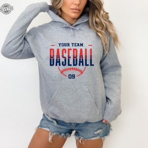 Custom Baseball Hoodie Personalized Baseball Sweatshirt Baseball Team Name Hoodie Baseball Sweatshirt Game Day Hoodie Baseball Hoodie Unique revetee 3