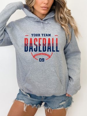 Custom Baseball Hoodie Personalized Baseball Sweatshirt Baseball Team Name Hoodie Baseball Sweatshirt Game Day Hoodie Baseball Hoodie Unique revetee 3