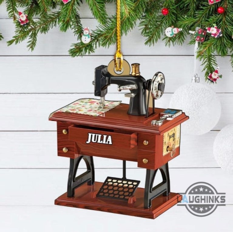 Sewing Machine Ornament Personalized Sewing Machine Christmas Wooden Ornaments Custom Name Tree