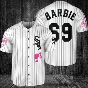 chicago white sox barbie baseball jersey white custom name and number 2023 all over printed sports x barbie movie jersey shirts laughinks 1