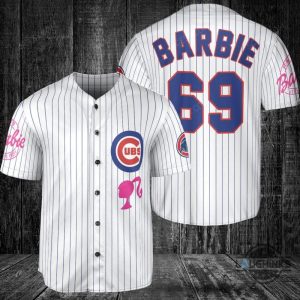 chicago cubs barbie baseball jersey white custom name and number 2023 all over printed sports x barbie movie jersey shirts laughinks 1