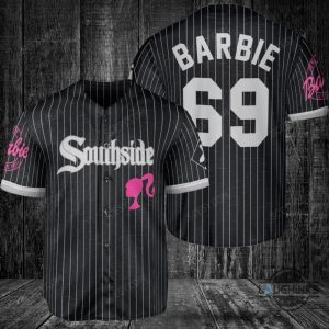 chicago white sox barbie baseball jersey black city connect custom name and number 2023 all over printed sports x barbie movie jersey shirts laughinks 1